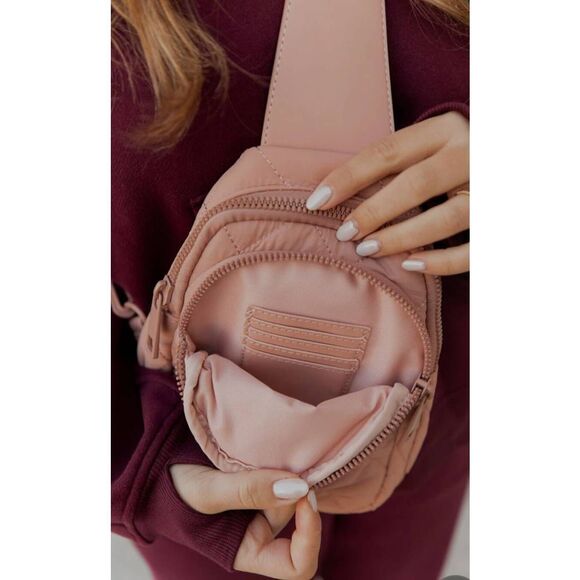 Popsy Quilted Pink Crossbody Bag - Picture 4 of 6